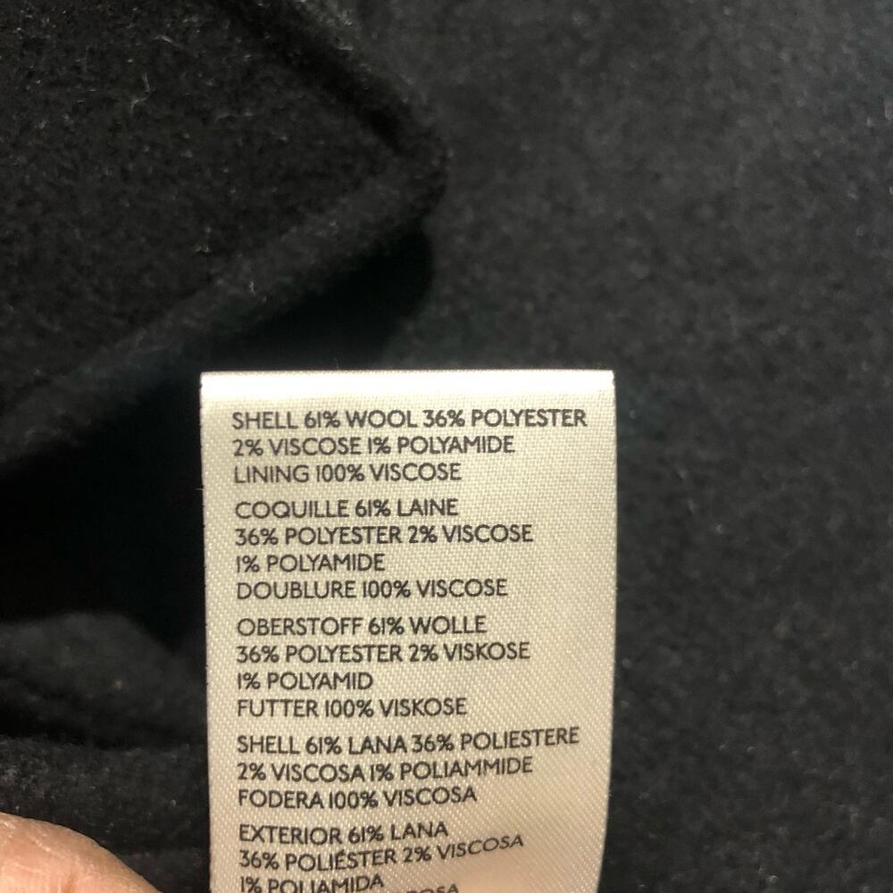 Free People Cecelia Peacoat Jacket Coat Button Front Buckle Detail Black Size M - Picture 11 of 15
